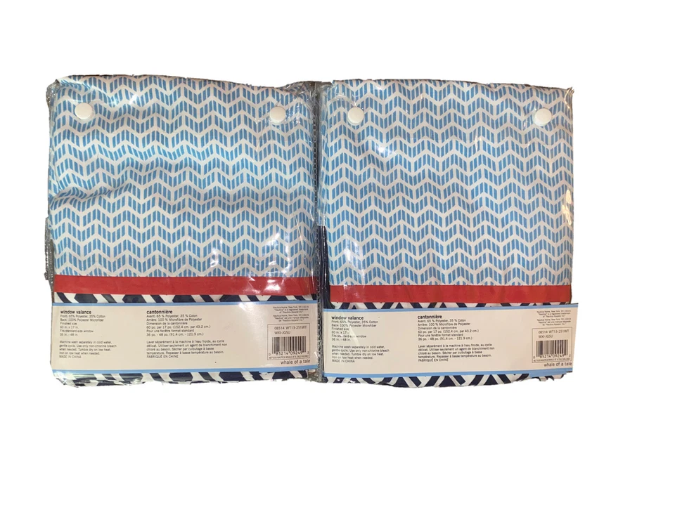 Lote 4 calcomanías de pared Whale of A Tale Nautica Kids 2 cenefas azul/blanco 36"x48" Foto 4 de 4