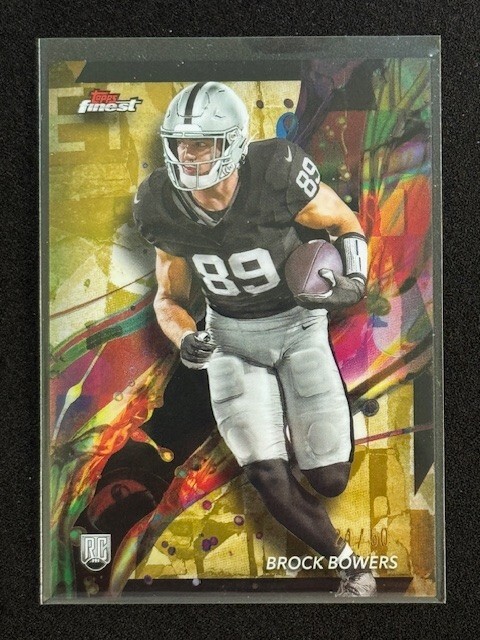 2024 Topps Finest - Common Gold Refractor /50 #82 Brock Bowers (RC) LAS VEGAS