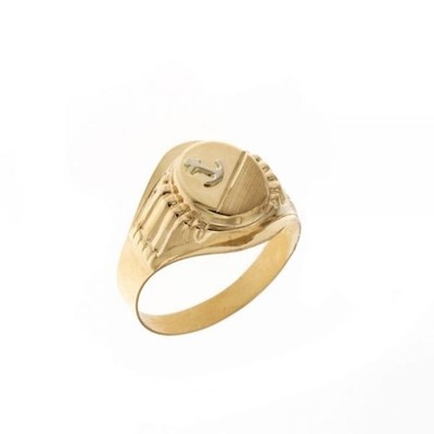 Men's 18k Yellow Gold White Gold Still Ring