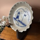 2024  Salmon Falls Stoneware  Pie Plate Lighthouse with flag — photo 3