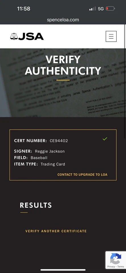 Reggie Jackson Firmado Automático 1990 Upper Deck Heroes #9 💎DSG 9 Como Nuevo Certificado JSA Salón de la fama Foto 4 de 4