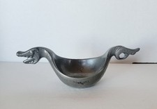 Vintage Norway Pewter Viking Dragon Ship Bowl JINN