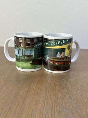 Starbucks Coffee By Chaleur D. Burrows Nighthawk Diner Scene Starbucks Mug VTG
