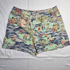 Polo Ralph Lauren Shorts Mens XXL Swim Trunks Lined Hawaiian Floral Hula Girls