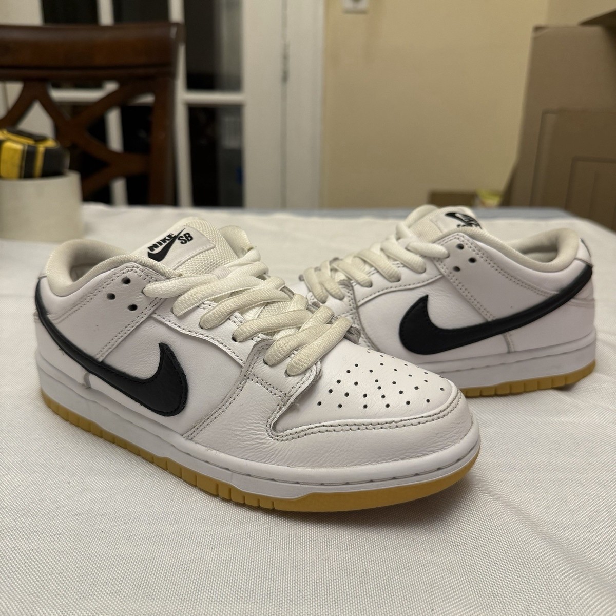 【新品未使用】NIKE SB ダンク ロー プロ 27cm ホワイト ブルー Nike SB NIKE DUNK LOW PRO PRM ナイキ ダンク ロー プロ WHITE