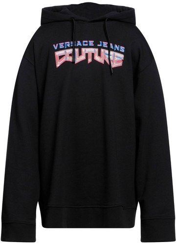 Versace Jeans Couture Men Black Crystal Logo Pullover Hooded Sweater XL *NEW*