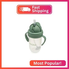 nouka Weighted Straw Cup with Click Top Lid  Leak Proof and Easy Grip  Removab