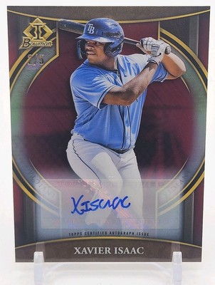 2023 Bowman Chrome Invicta Auto XAVIER ISAAC - RED REFRACTOR RC # 2/5