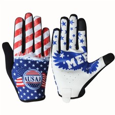 Flag Cycling Gloves MTB Motorcycle Bicycle Full Finger Off-Road Racing Gloves...