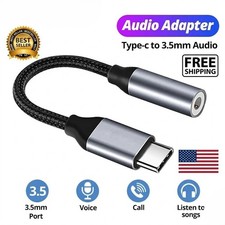 USB-C Type C to 3.5mm 1/8" Aux Audio Jack Active DAC Headphone Adapter Cable