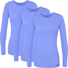 Sivvan Scrubs for Women - Long Sleeve Comfort Underscrub Tee 3-Pack