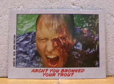 COOL NEW VINTAGE RETRO STYLE HORROR FACTS TRADING CARD ''APRIL FOOL'S DAY'' 1986