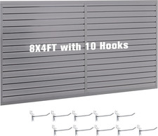 Slatwall Panel Garage Wall Organizer Storage Systems, Wall Mounted PVC Storage R