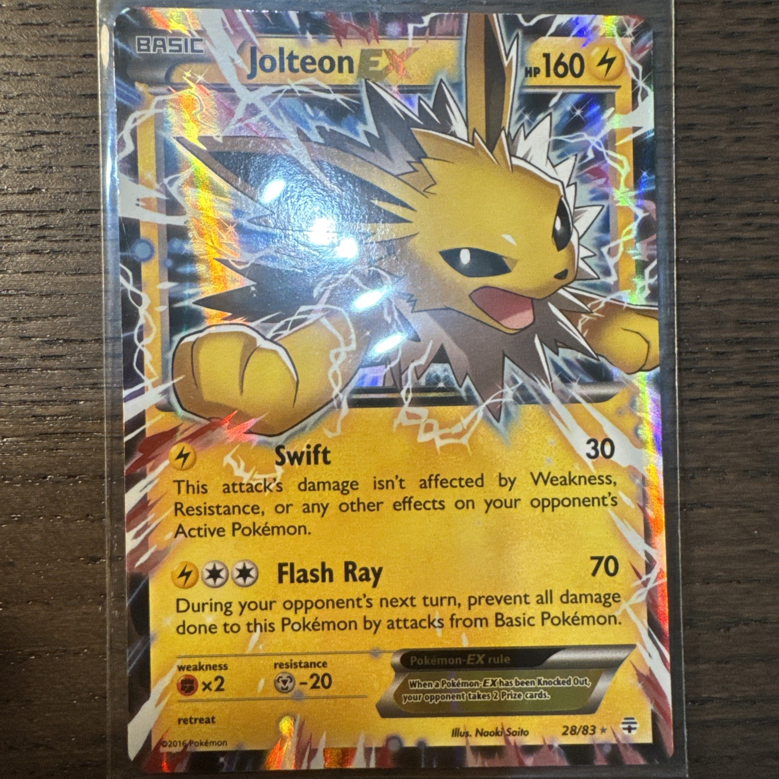Jolteon EX - 28/83 Generations Holo - Pokemon TCG Card - NM #2