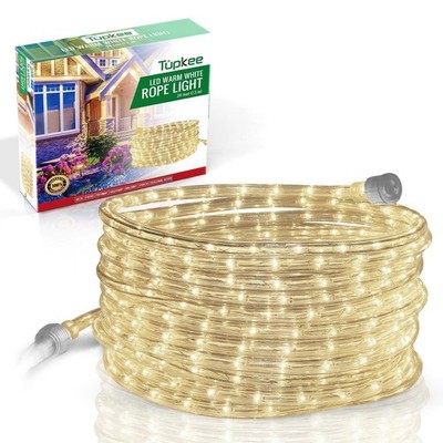 Tupkee LED Rope Light Warm-White - 24 Feet, for Indoor and Outdoor Tube Lights