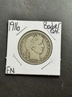 1916 P Barber Silver Quarter FN Fine U.S. 25c Type Coin (Raw18816)