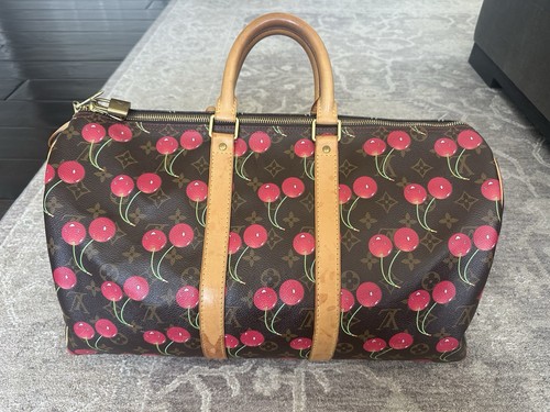 Louis Vuitton Keepall 45 Takashi Murakami Cherry Monogram Travel Bag  Duffel