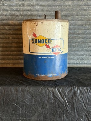 Vintage Petroleum Sunoco, Dx 5 Gallon Metal Gas Oil Can