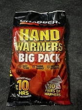 Grabber Disposable Hand Warmers Big Pack 10 Pairs Instant Heat Up To 10 Hours