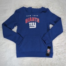Boys New York Giants Stadium Classic Pullover Hoodie Blue Size Large 14-16