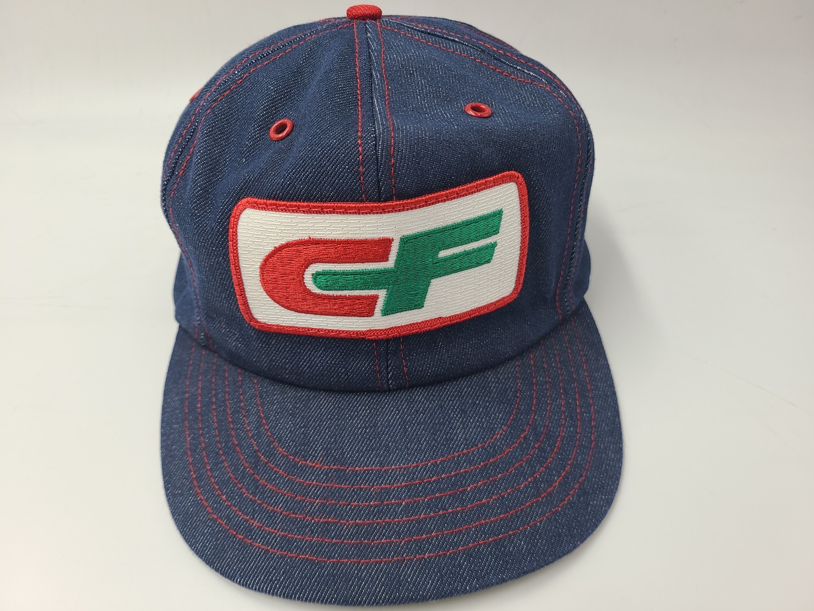 Vintage CF Freight Consolidated Freightways Patch Denim Tonkin Snapback Hat Cap