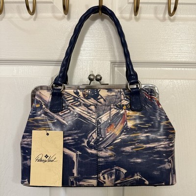 NWT PATRICIA NASH HARBOR NIGHTS  ROBINE  KISSLOCK FRAME LEATHER SATCHEL $249