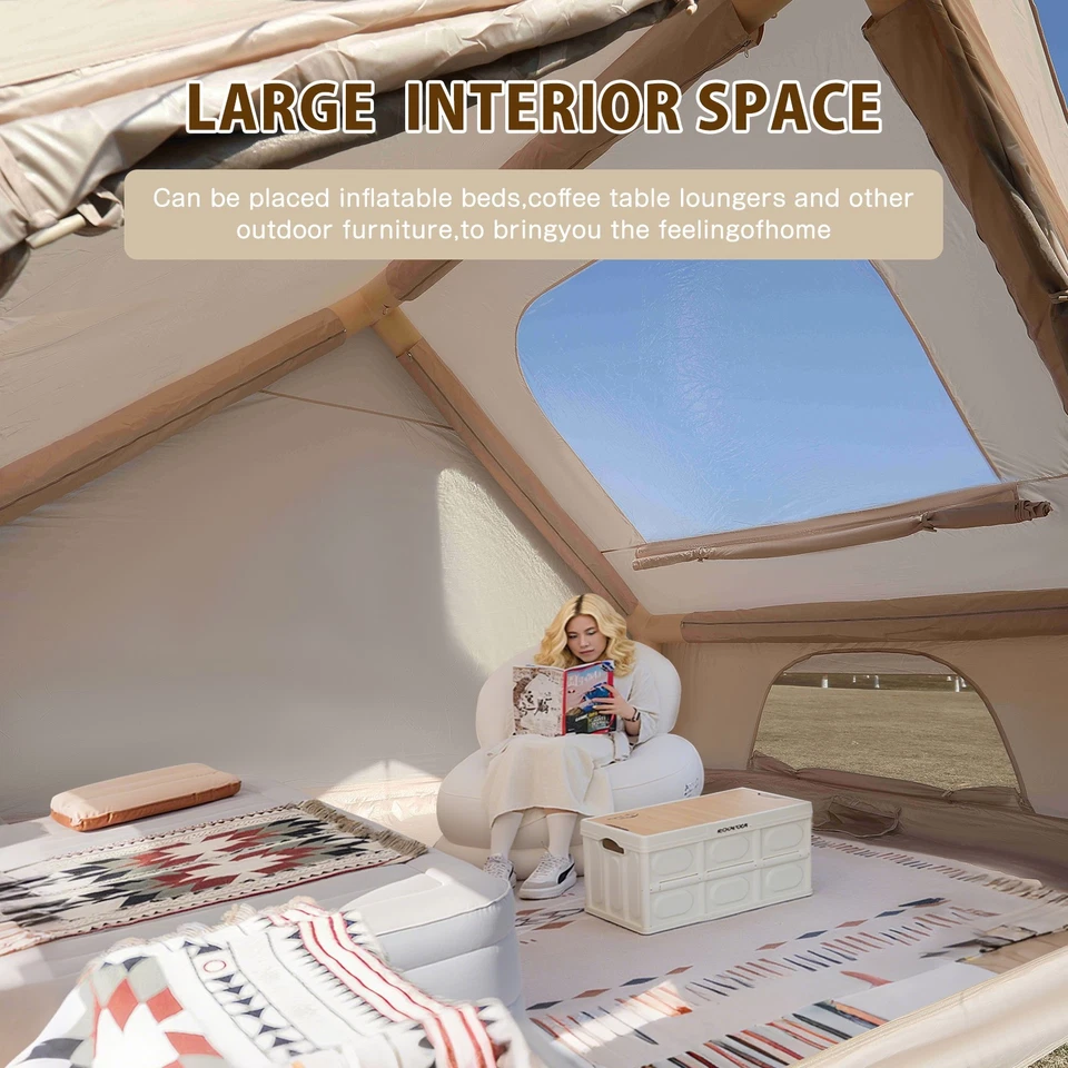 Carpas inflables para acampar, tienda inflable fácil de instalar con bomba de aire, Waterp Foto 4 de 4