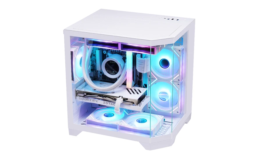 Aquarium PC Gamer Gehäuse Glas Midi Tower Micro ATX ITX Dreamer + 3 Lüfter Weiß - Bild 4 von 4