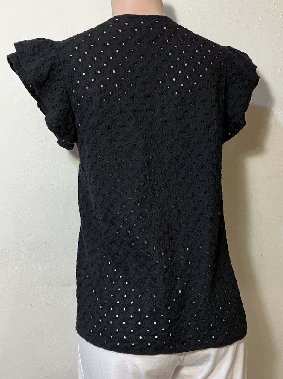 Solitaire Black Eyelet Top Double Flutter Sleeves… - image 3