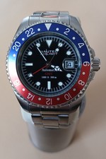Nautec No Limit Herren GMT Automatikuhr, WR 300, Edelstahl