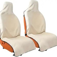 Waterproof Sweating Car Seat Cover - Towel Material Non-Slip 2packs Tan