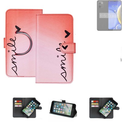 360° Schutzhülle für HTC Wildfire E Plus Wallet Case Design smile