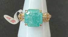 Bomb Party Ring “Own Your Yes” RG19126 Blue Topaz Ice Crystal Gold Sz 10