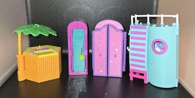 Vintage Polly Pocket 2000 s Locker, Wardrobe, Island Grill Bar, Y2K Set