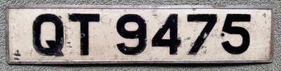 UK vorübergehende Einfuhr gepresstes vorderes Nummernschild Nummernschild QT 9475
