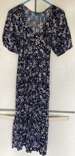 Ladies Old Navy Long Medium Blue Flowered Dress