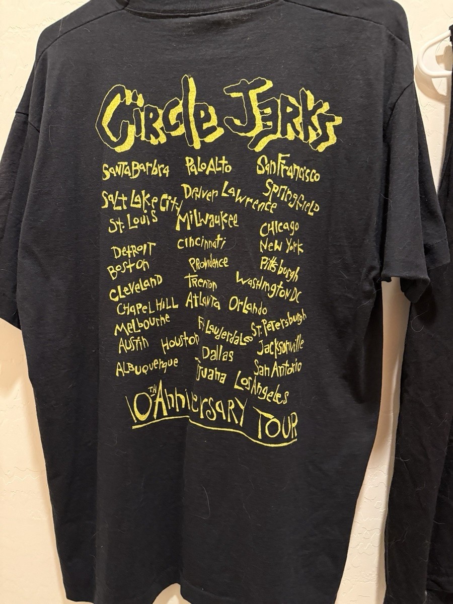 Circle Jerks 10th anniversary tour shirt black color reprint