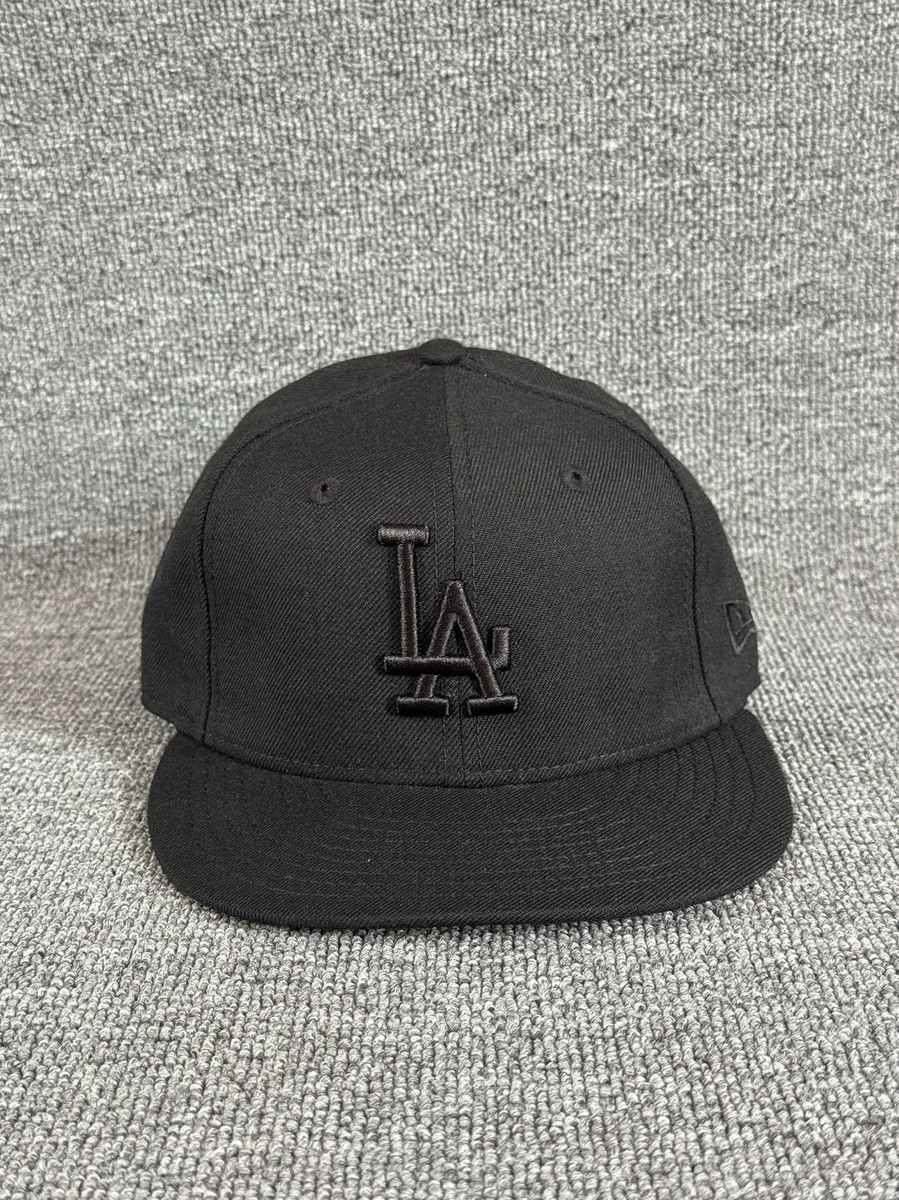 New Era Dodgers 59FIFTY Fitted Black Hat 7 1 8 MLB Flat Brim