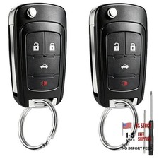 2 Pack 4 Button Flip Key Fob Case for Chevy Cruze Camaro Sonic Impala Malibu