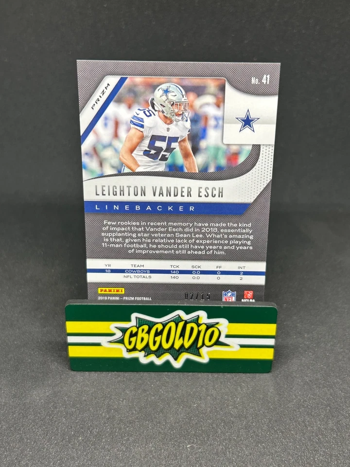 2019 Panini Prizm - Leighton Vander Esch #41 Red Shimmer Prizm /15 - Image 2 of 2