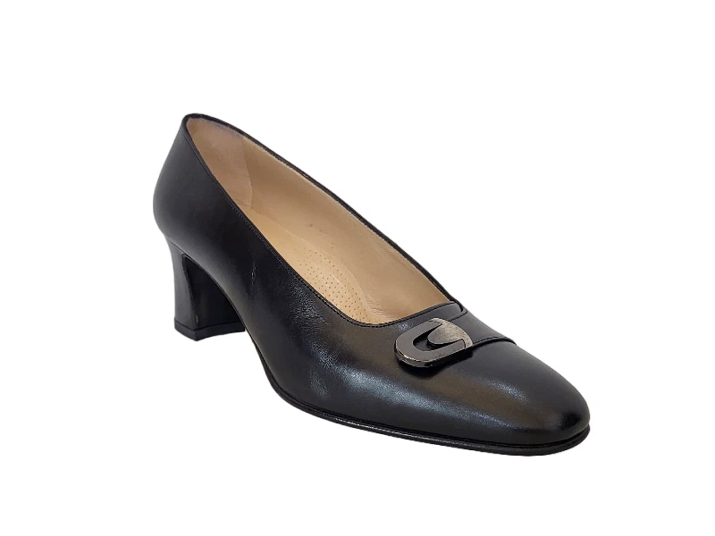 SCARPE DECOLLETE DONNA STARLET PELLE NERO TACCO NUMERO 35 GOMMA
