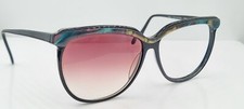 Vintage Rembrand Tropic Black Rainbow Pearl Oval Sunglasses FRAMES ONLY