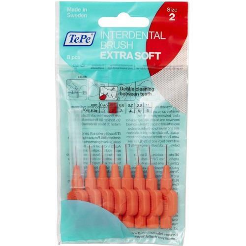 TePe Extra Soft Interdental Brushes Red 0.5mm 1 Pack Of 8 Brushes