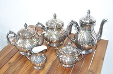 WMF 5-teiliges versilbert Porzellan Kaffeeservice Teeservice Zuckerdose,Kännchen