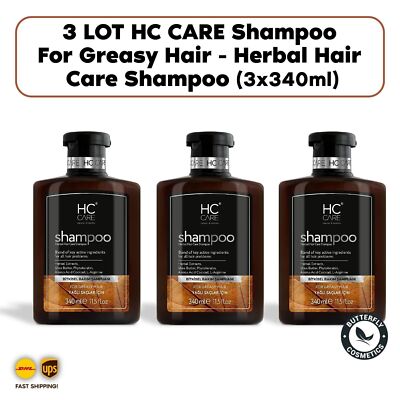 3 LOT HC CARE Shampoo für fettiges Haar - Kräuter-Haarpflege-Shampoo...