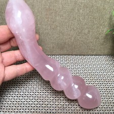 195mm 390g Natural rose quartz Massage stick quartz crystal Wand reiki healing