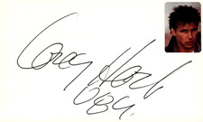 Corey Hart Signed Auto 3x5 Index Card I Wear My Sunglasses at Night