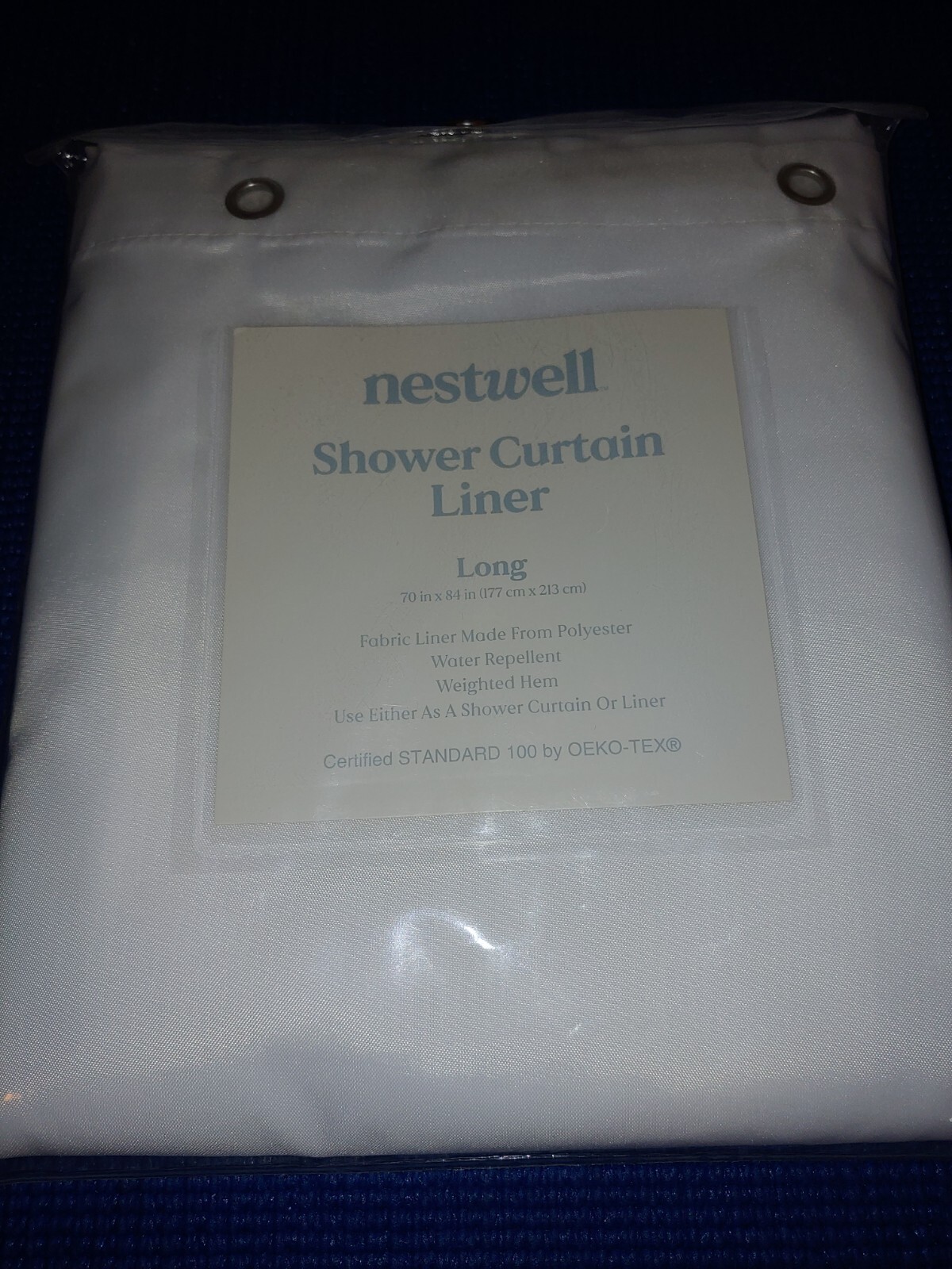NESTWELL Fabric Shower Curtain Liner LONG 70"x84" WHITE Weighted Hem NEW eBay