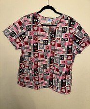 Valentine Hearts Women  s SB Scrubs Medical Uniform Top X-Large Cotton