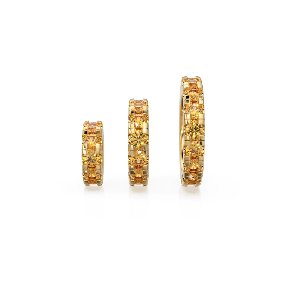 14K Gold Citrine Roundel Charm Holder Connector November Birthstone Jewelry - Image 3 of 4